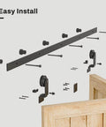 72 Inch Bi Fold Barn Door Hardware Kit For Four Doors With Top Mount Hangers Space Saving Sliding Track System For 68 Inch Openings