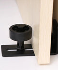 Two Piece Adjustable Floor Guide for Sliding Barn Doors with Eight Setup Options Low Profile Flush Bottom Design Matte Black