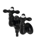 Vintage Vibe Clawfoot Tub Faucet Matte Black Wall Mount Brass Fixture With Drip Free Ceramic Disc 7 GPM detailed view