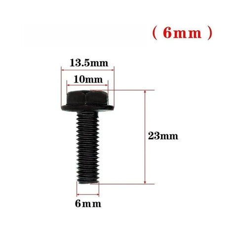 Left Hand Threaded Hex Flange Nail M8 For Cutting Machine Tools with 23mm length and 6mm diameter, heavy duty carbon steel.