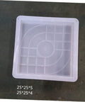 Easy To Use Reusable Concrete Stone Mold For DIY Garden Pathways, white 25x25x5 cm plastic mold, top view