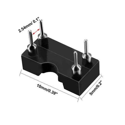 15 Pack DIP IC Socket Adaptor Kit 2.54mm Pitch, 2 Row 4 Pins, 7.6mm Row Spacing, Soldering Ready shown at an angle