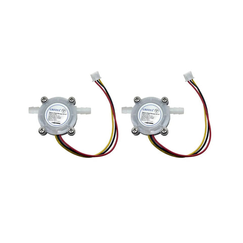 Quarter Inch Water Flow Sensor Hall Effect Flowmeter For Food Grade Use 0.3 To 6 Liters Per Minute DC Five To Twenty Four Volts RoHS Certified