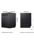 Hassle Free Countertop Dishwasher With Built In Mount Fully Automatic Large Capacity Desktop Washer showing dimensions 601mm x 806mm.
