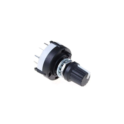 3P4T Rotary Switch Band Selector With Knob 4 Pole 3 Position Single Deck Black Finish Smooth Encoder Style Switch For No Fuss Install And Precise Control