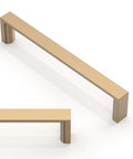 Champagne Bronze Cabinet Pulls 5 Inch 128mm Solid Zinc Alloy Handles for Kitchen Cabinets and Drawers, front view
