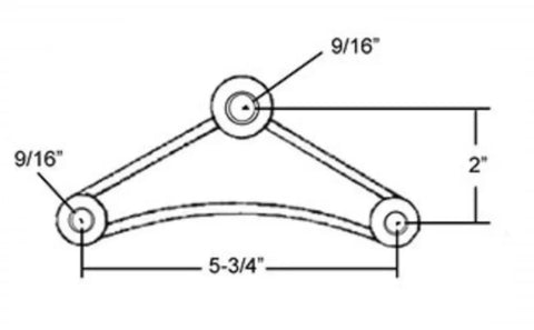 Diagram of Heavy Duty Tandem Axle Spring Hanger Kit With Short Equalizers For Leaf Spring Trailer Suspension Replacement 3500 To 7000 Lb GVW Eye To Eye Springs Durable Components For Long Haul Use showing dimensions