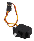Lightning Fast 5G Micro RC Servo Motor For Axial SCX24 with black housing, 100mm leads, compact design for tight builds.