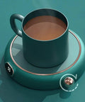 Electric Coffee Mug Warmer Keeps Your Daily Brew Nice And Toasty All Day Long A Total Desk Game Changer Perfect For Hot Cocoa Tea Coffee Soup And Ceramic Mugs with steaming cup.