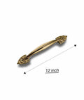 Elegant Antique Brass Cabinet Handle With Dope Ornate Vintage Leaf Design Pair Drawer And Door Pull For Furniture Restoration And Home Decor 12 Inch