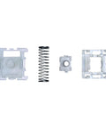 Disassembled view of Silent Magnetic Hall Effect Linear Switches for Mechanical Gaming Keyboards 2 Pin Hot Swap Kit, 35 pieces.