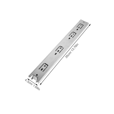 Stainless Steel Drawer Slides 2 Pack Beefed Up Heavy Duty Silent Glide Side Mount Rails for kitchen cabinets and dressers