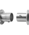 Heavy Duty Stainless Steel Closet Rod Flange Adjustable One Inch Socket Bracket For Rock Solid Pipe Mounts Brushed Rust Proof Hardware shown in profile.