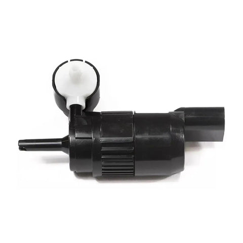 Premium Direct Fit Front Windshield Washer Pump For Gmc 2021 2022 Pickup Trucks 84801575 1Wp0052 shown from the side with a black finish.