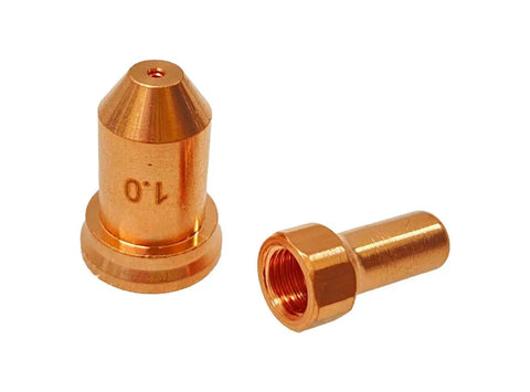 Pro Grade Consumables Kit For NT75CNC Torch On LTP7500CNC And LTP8050CNC, copper nozzle and electrode visible.