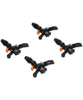Set of 4 black plastic 360 degree sprinkler heads with male thread, part of 10 Pack One Half Inch Male Thread 360 Degree Sprinkler Heads For Lawn Garden Irrigation