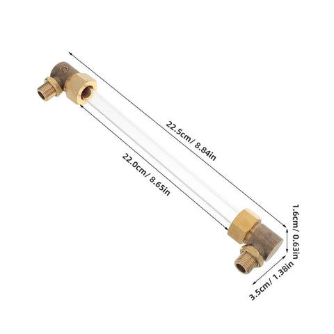 Industrial Water Level Gauge With One Quarter Inch Thread For Buckets And Cisterns, High Temperature Resistant Glass And Copper Tube, Precise Measurement, Built Tough Right Angle Display For Home Use, 22.5cm gauge