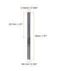 Carbide Chucking Reamer 0.1245 Inch Diameter 3.162mm Straight Flute Straight Shank Tool for Metalworking Lathes in black