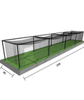 Baseball Batting Cage Net Only For Pro Garage Softball Training With Side Entrance UV Stabilized Four Millimeter Polyester Knotless Mesh One And A Quarter Inch Square Netting Eight By Eight By Twenty Feet showing dimensions.
