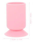 Silicone Pen Holder With Suction Cup Pink Desk Organizer For Pens And Makeup Brushes Multipurpose Storage Tray For Nail Art Tools Office Essentials No Brainer Cute Desk Caddy For Home And Beauty Station, showing size measurements