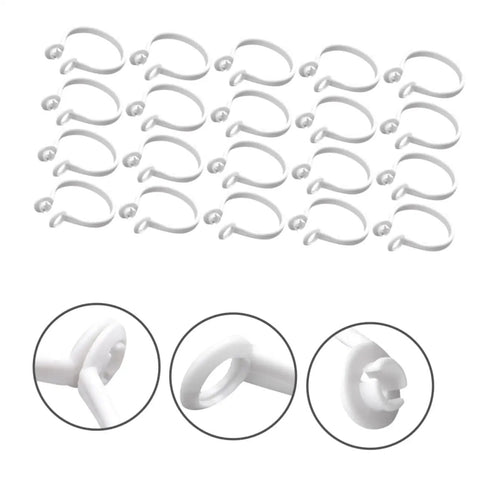60 Pack Plastic Curtain Rings For Rods Thick Durable Construction With Smooth Glide For Heavy Curtains Easy Install