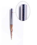 Tapered Ball Nose End Mill 1/4 Inch Shank, 3 Inch Overall Length, 0.5mm Ball Radius R0.5, Solid Carbide With TiAIN Coating, side view