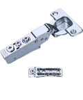 Soft Close Cabinet Hinge Set 35mm Concealed Linear Mounting Plate For 18mm Side Panels, 105 Degree No Slam Opening, Cold Rolled Steel, C81 Half Finish