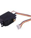 Premium Metal Steering Gear Upgrade Servo Motor For RC Cars And Trucks Offering Hella Tough Durability, feature view with wires.
