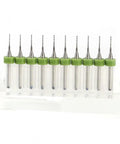 Premium 0.7mm PCB Drill Bits Set For Circuit Board Work, 10 Pieces, high precision sharp tips displayed in a plastic holder.