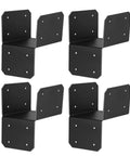 Super Sturdy Rock Solid Post Cap Tie Brackets For 4x4 Wood Decks And Joist Hangers, metal brackets set front view