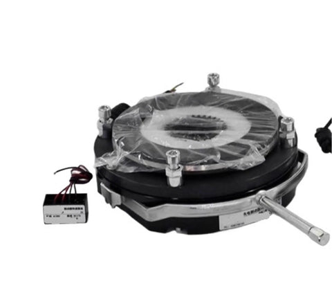 DHM3 electromagnetic brake with pure copper coil, round black housing, mounting bolts, DC24V
