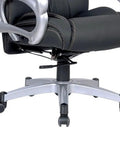 Smooth And Silent 2 Inch Universal Replacement Casters For Office Chairs That Glide Like A Dream On Floors With Tough Grey Rubber Swivel Wheels That Are Hardwood Friendly And Super Sturdy on a black office chair.