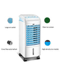 Compact Evaporative Air Cooler And Integrated Humidifier With Three Wind Modes For Home Office Or Bedroom Quiet Portable Swamp Cooler showcasing large air outlet, fiber ice curtain, and high density ice crystals.