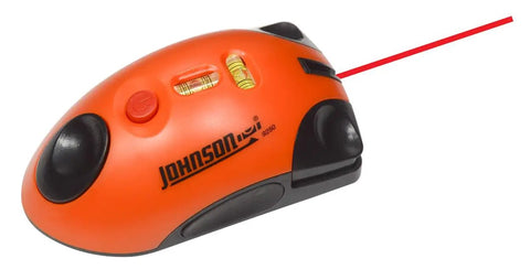 Orange Interior Range Laser Level With 30 Ft Projection, showing horizontal and vertical leveling vials for accurate alignment