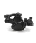 Heavy Duty Mechanical Disc Brake Two Piece Kit With Killer Stopping Power For Mountain And Road Bikes featuring sleek black caliper.