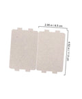 10 Piece Heat Resistant Mica Sheet For Microwave Oven Insulation showing dimensions with easy cut to fit waveguide plate