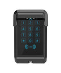 Built Like A Tank Wireless Touch Panel Gate Keypad With Outdoor Cover And Digital Code Entry Access Control For Automatic Swing Gate Openers, front view.