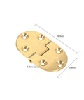 Brass Butler Tray Hinges Set Round Edge 2-1/2 By 1-1/2 Inch Folding Flap Hinge with screws for cabinet, vintage style shown flat