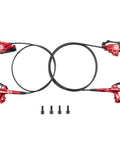 Cyclon MTB hydraulic brake set; red aluminum calipers/levers; two brakes with 1000mm front hose and 1700mm rear hose