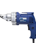 Heavy Duty Electric Metal Cutting Shears With Rotating Jaws Variable Speed 0 To 2500 Rpm side view of metal shears with silver cutting head.