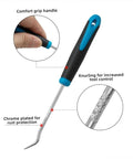 Amazon 4-piece hook and pick set with black and blue comfort-grip handle and knurled chrome shaft for oil-seal removal