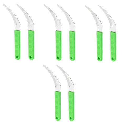 6 Piece Gardening Scythe Set All In One Hand Tools For Weeding Grass Cutting And Lawn Care with green handles