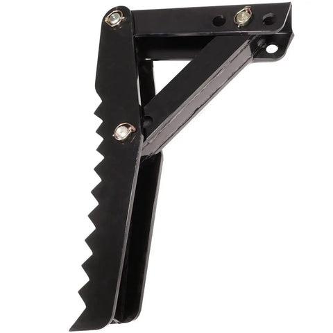 Side view of 32 Inch Beefy Extreme Weld On Backhoe Thumb Clamp With Five Eighths Inch Steel Plate in black finish.