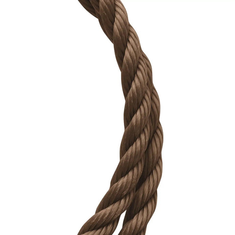 Close-up of Workhorse Polypropylene Rope For Outdoor Use And DIY Projects, Heavy Duty Yet Lightweight, Half Inch By 50 Feet, Brown Twine