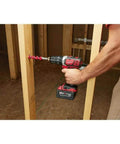 Heavy Duty Compact Hammer Drill Driver With Beefy 500 In Lbs Torque Output And Zero To One Eight Hundred Rpm Settings Featuring All Metal Gearcase Cordless Bare Tool Built Tough For Professional Jobsites drilling into wood framework.