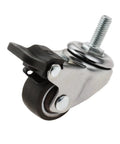 Small Threaded Stem Caster Wheels With Easy Lock Soft TPE Rubber Swivel Casters For Quick Room Fixes Rock Solid Design close-up view
