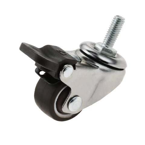 Small Threaded Stem Caster Wheels With Easy Lock Soft TPE Rubber Swivel Casters For Quick Room Fixes Rock Solid Design close-up view