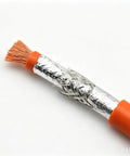 Close-up view of Straight Up Bulletproof Flexible Silicone High Voltage Shielded Cable For EV Battery Charging showing copper core and foiled insulation.