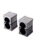Two aluminum Four Pack SBR16UU Open Sliding Bearing Blocks for 16mm Linear Motion Shafts and CNC Rails