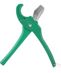 PVC Pipe Cutter With Aluminum Alloy Body Workhorse Ratchet Tube Cutter Hand Tool for PVC PP PU and PE Pipes, green handle